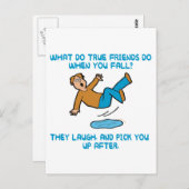 Fallende und wahre Freunde Postkarte (Vorne/Hinten)