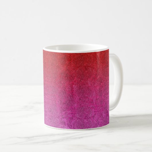 Fallende Valentine Glitzer Gradient Kaffeetasse (VorderseiteRechts)