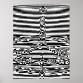 Fallende Wassertropfen in Ozean OP Art Poster