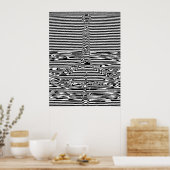 Fallende Wassertropfen in Ozean OP Art  Poster (Küche)