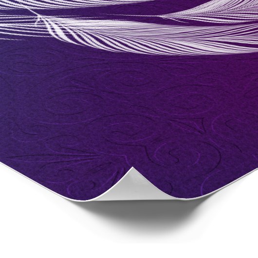 Fallende weiße Federn Poster (Ecke)