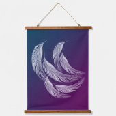 Fallende weiße Federn Wandteppich Mit Holzrahmen (Vorderseite)