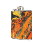 Fallende Wirbel Orange Steine Flachmann (Links)
