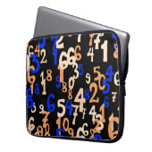 Fallende Zahlen abstrakter Hintergrund. Abstrakte Laptopschutzhülle (Vorderseite Links)