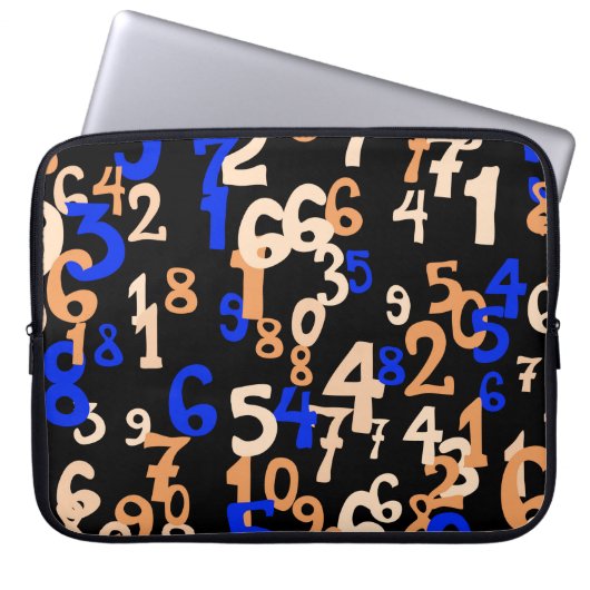 Fallende Zahlen abstrakter Hintergrund. Abstrakte Laptopschutzhülle (Vorderseite)