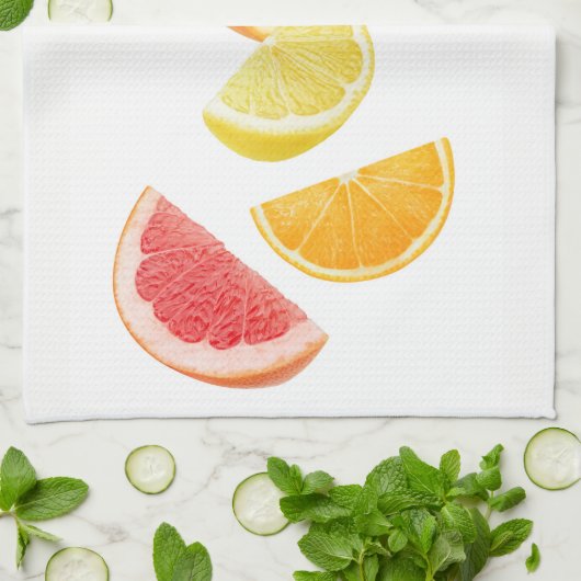 Fallende Zitrusscheiben Küchentuch (Gefaltet)