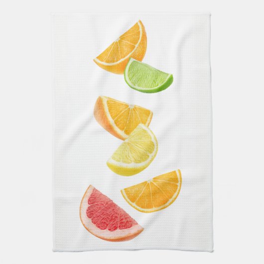 Fallende Zitrusscheiben Küchentuch (Vertikal)