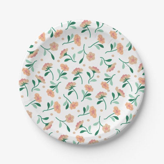 Fallender Blumen-PapierTeller Pappteller (Vorderseite)