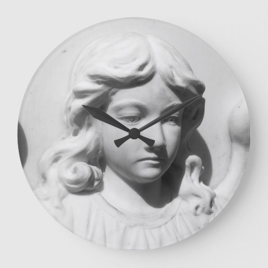 Fallender Engel in Trauer Große Wanduhr (Vorderseite)