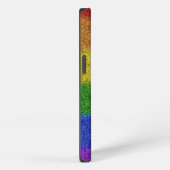 Fallender Regenbogen Glitter Gradient iPhone Hülle (Rechte Seite)