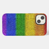 Fallender Regenbogen Glitter Gradient iPhone Hülle (Rückseite (Horizontal))