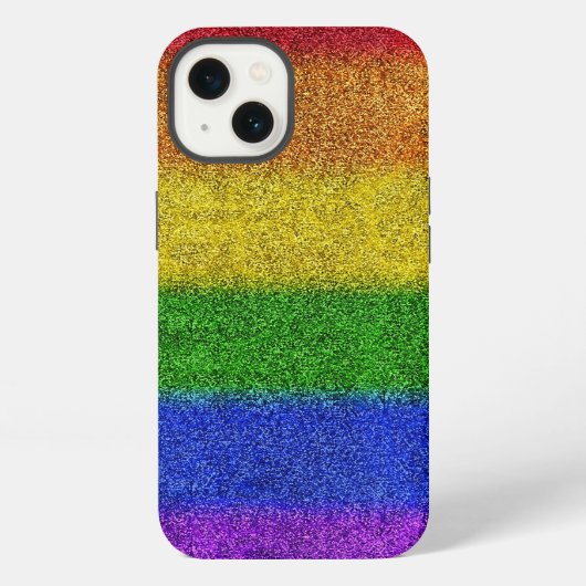 Fallender Regenbogen Glitter Gradient iPhone Hülle (Rückseite)