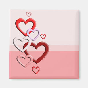 fallender rosa Hintergrund der Herzen Magnet