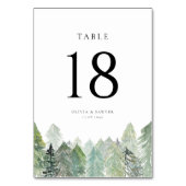 Fallender Schnee auf der Winterhochzeit des Evergr Tischnummer (Rückseite)