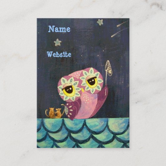 Fallender Stern des Eulen-Kunst-Fang-A Visitenkarte (Vorderseite)