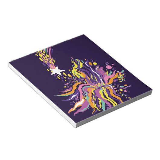 Fallender Stern. Notizblock (angewinkelt)