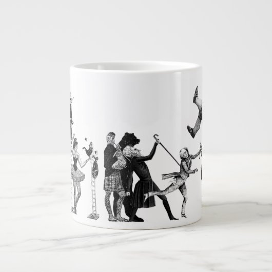 Fallender Zirkus Jumbo-Tasse (Vorderseite)