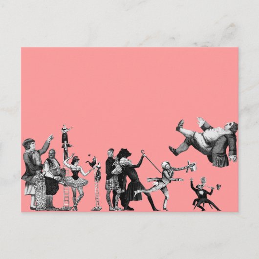 Fallender Zirkus Postkarte (Vorderseite)