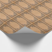 Fallendes altes Sepia-Knüpfarbeit-Papier Geschenkpapier (Ecke)