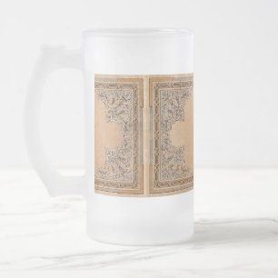 Fallendes altes Sepia-Knüpfarbeit-Papier Mattglas Bierglas