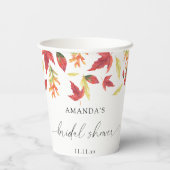 Fallendes Blätter Brautparty Pappbecher (Rückseite)