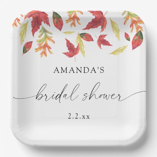Fallendes Blätter Brautparty Pappteller (Vorderseite)