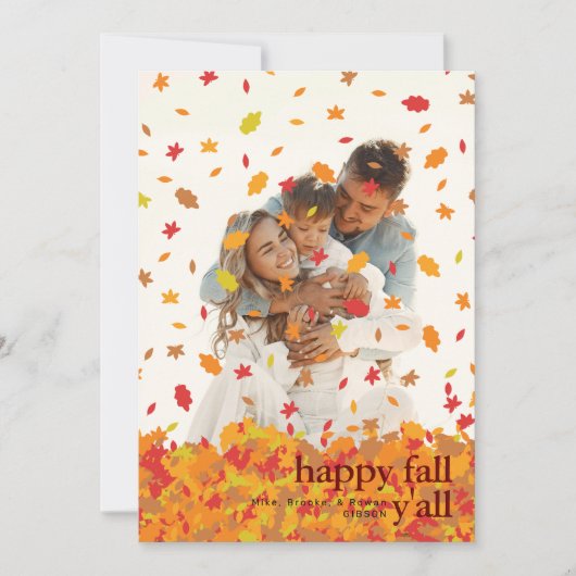 FALLENDES BLÄTTER FOTO FEIERTAGSKARTE (Vorderseite)