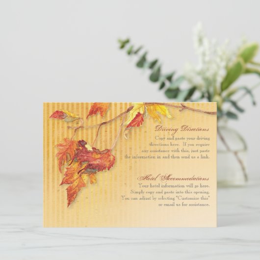 Fallendes Blätter - Herbst-Fall, der Hotel-Info Begleitkarte (Stehend Vorderseite)