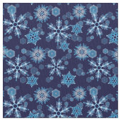 Fallendes blaues Schneeflocken-Muster Stoff (Nahaufnahme)