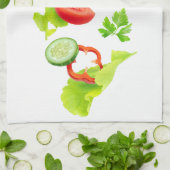 Fallendes frisches Gemüse Küchentuch (Gefaltet)