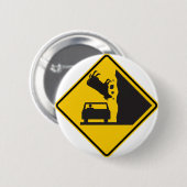 Fallendes Kuh-Zonen-Landstraßen-Zeichen Button (Vorne & Hinten)