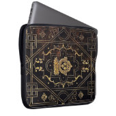 Fallendes Leder und Gold Laptopschutzhülle (Vorne Rechts)