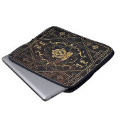 Fallendes Leder und Gold Laptopschutzhülle (Vorne Knopf)