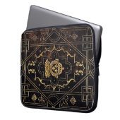Fallendes Leder und Gold Laptopschutzhülle (Vorderseite Links)