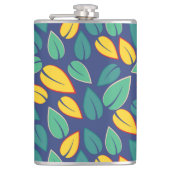 Fallendes Muster für grüne und gelbe Blätter Flachmann (Vorderseite)