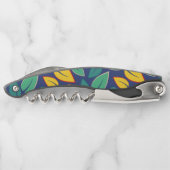 Fallendes Muster für grüne und gelbe Blätter Kellnermesser (Rückseite)