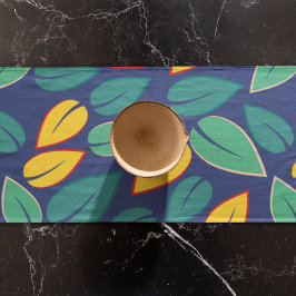 Fallendes Muster für grüne und gelbe Blätter Kurzer Tischläufer