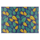 Fallendes Muster für grüne und gelbe Blätter Schneidebrett (Vorderseite)