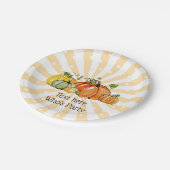 fallendes Party, Kürbis, Herbst, Fall Papierplatte Pappteller (Schrägansicht)