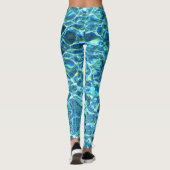 Fallendes schimmerndes Wasser Leggings (Rückseite)