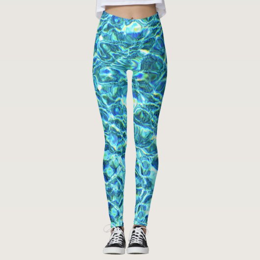 Fallendes schimmerndes Wasser Leggings (Vorderseite)