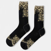 Fallendes Schwarz-Gold-Filigran Socken (Linkes Detail)