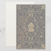 Fallendes Vintages Leder und Gold Briefpapier (Vorne/Hinten)