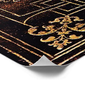 Fallendes Vintages Leder und Gold Poster (Ecke)