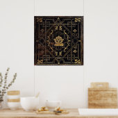 Fallendes Vintages Leder und Gold Poster (Küche)