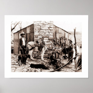 Fallensteller und ihre Hütte, USA Poster