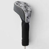 Fallfarbene Blätter Monochrome Muster auf Grau Golf Headcover (angewinkelt)