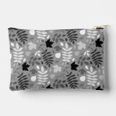 Fallfarbene Blätter Monochrome Muster auf Grau Zubehörtasche (Rückseite)