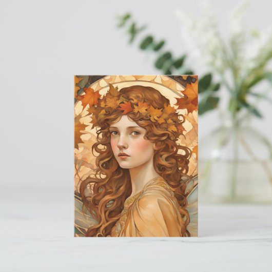 fallfee-künstlerisch postkarte (Stehend Vorderseite)