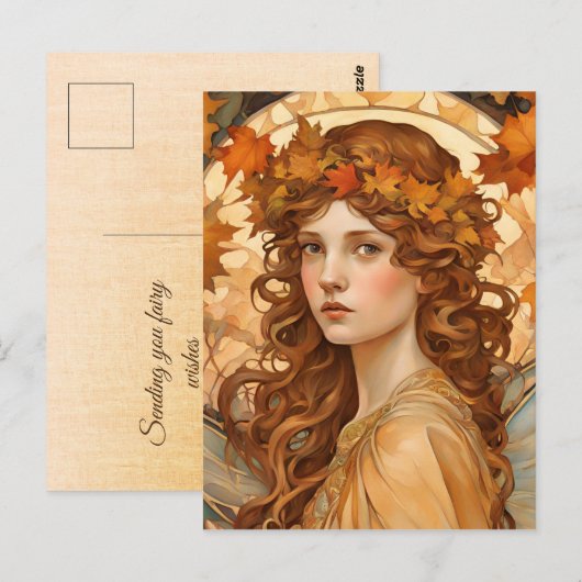 fallfee-künstlerisch postkarte (Vorne/Hinten)